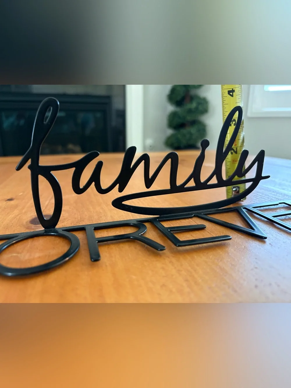 Pottery Barn Family Forever Metal Sign, Black, Brand New